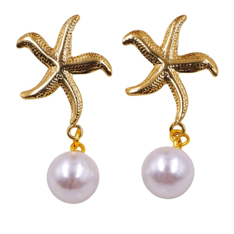 acero con perla estrella de...