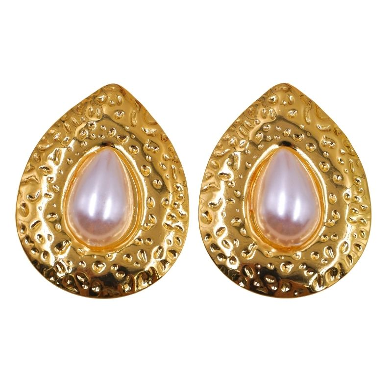 acero con perla gota x par
