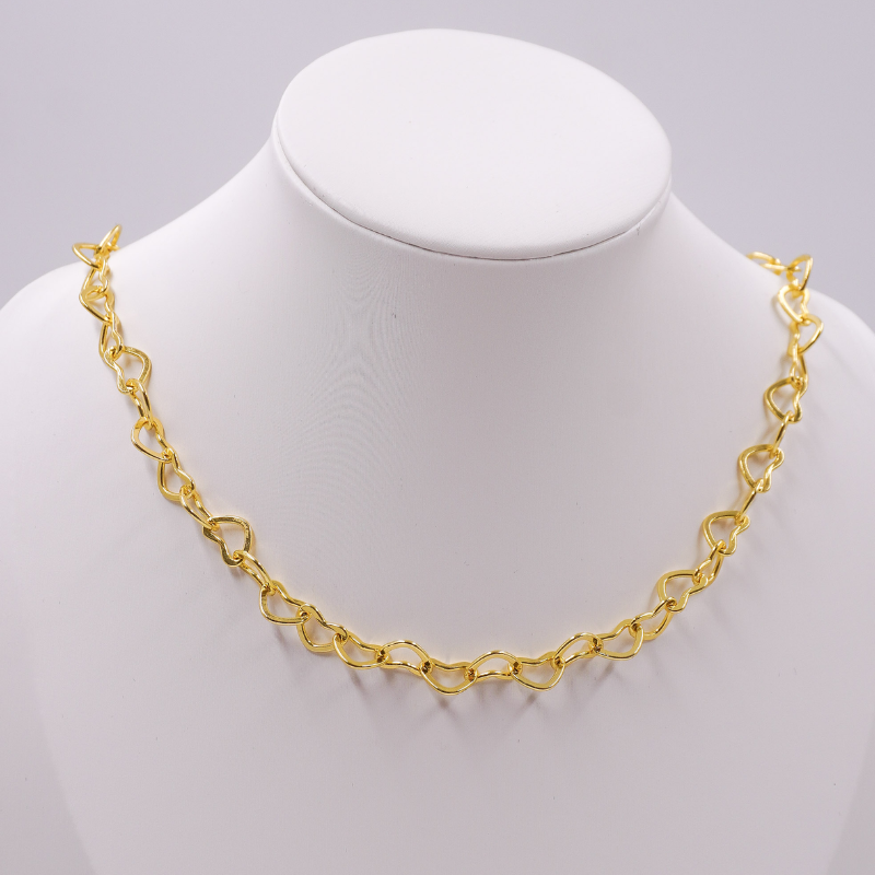 Collar corazones en rodio