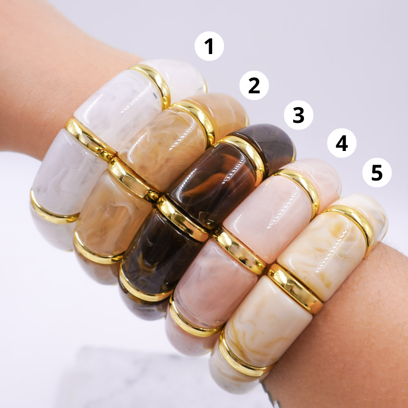 Pulsera rectangular marmoleada