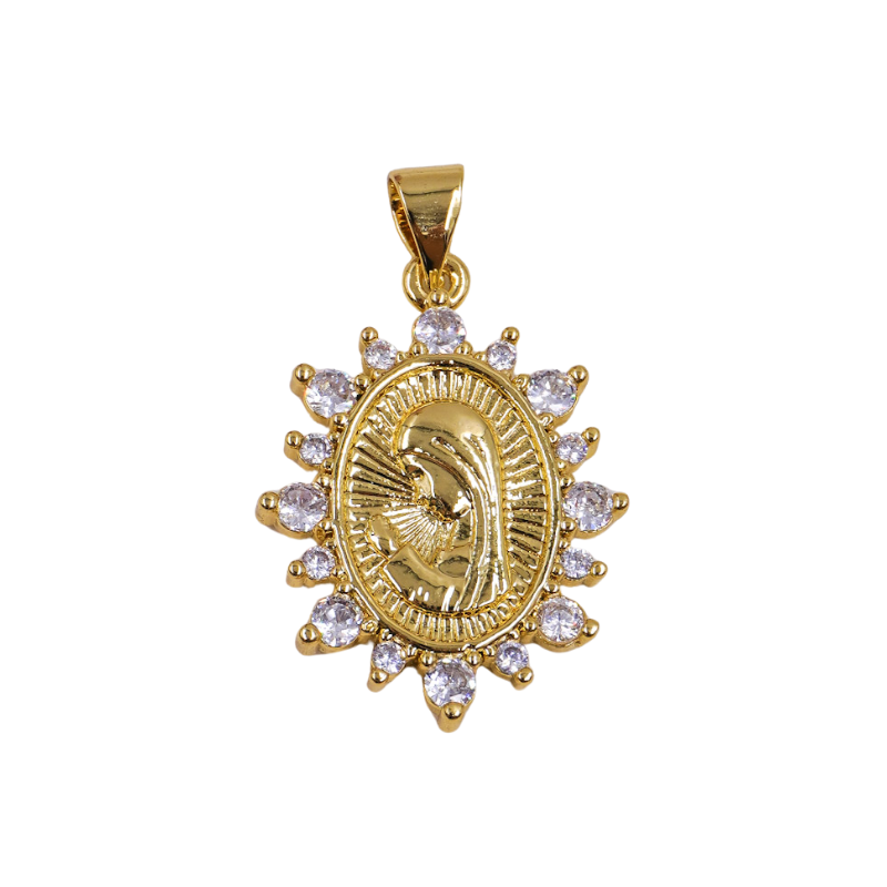 Dije de Virgen en rodio