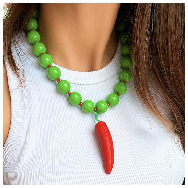 collar bola chicle verde...