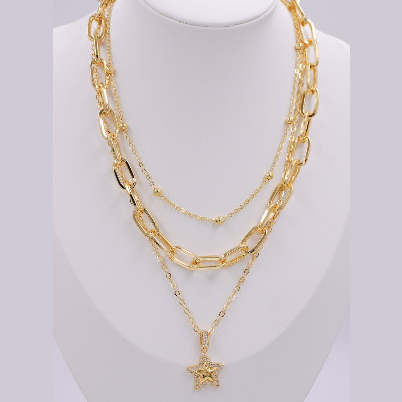 Collar set x3 dorado...