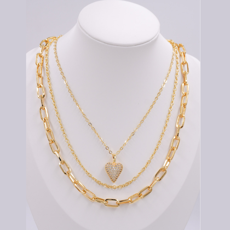 Collar set x3 dorado...