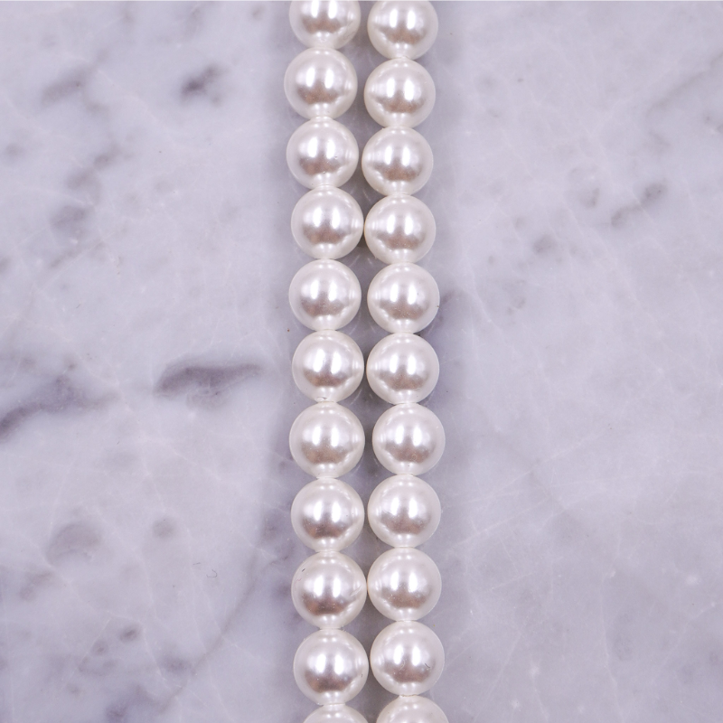 Perla Shell 6mm blanca x tira