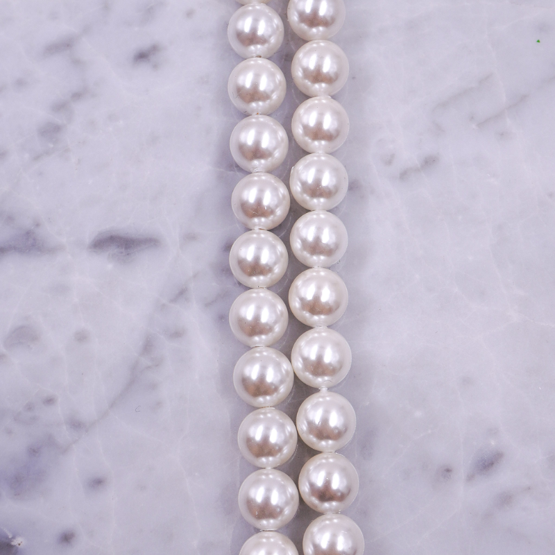 Perla Shell 8mm blanca x tira