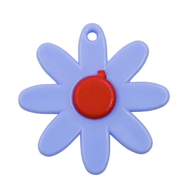 Dije flor azul claro x unidad