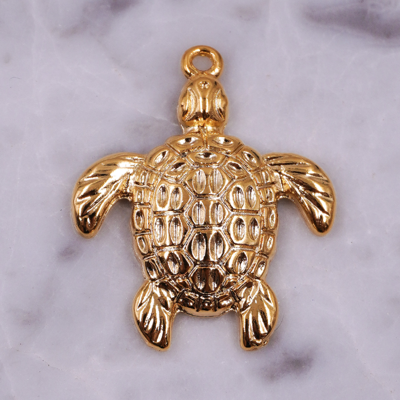Dije de tortuga en rodio x...