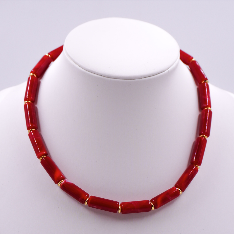 Collar de cilindros rojo x...