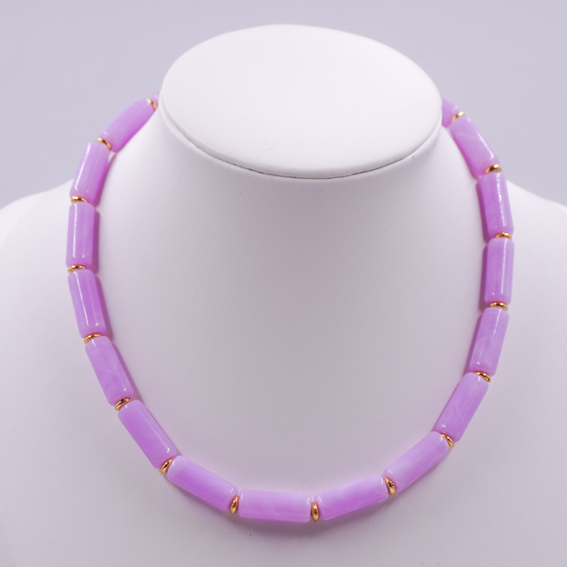 Collar de cilindros lila...