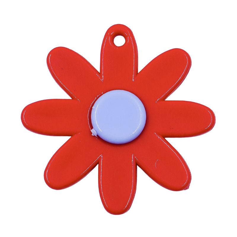 Dije flor roja con punto...