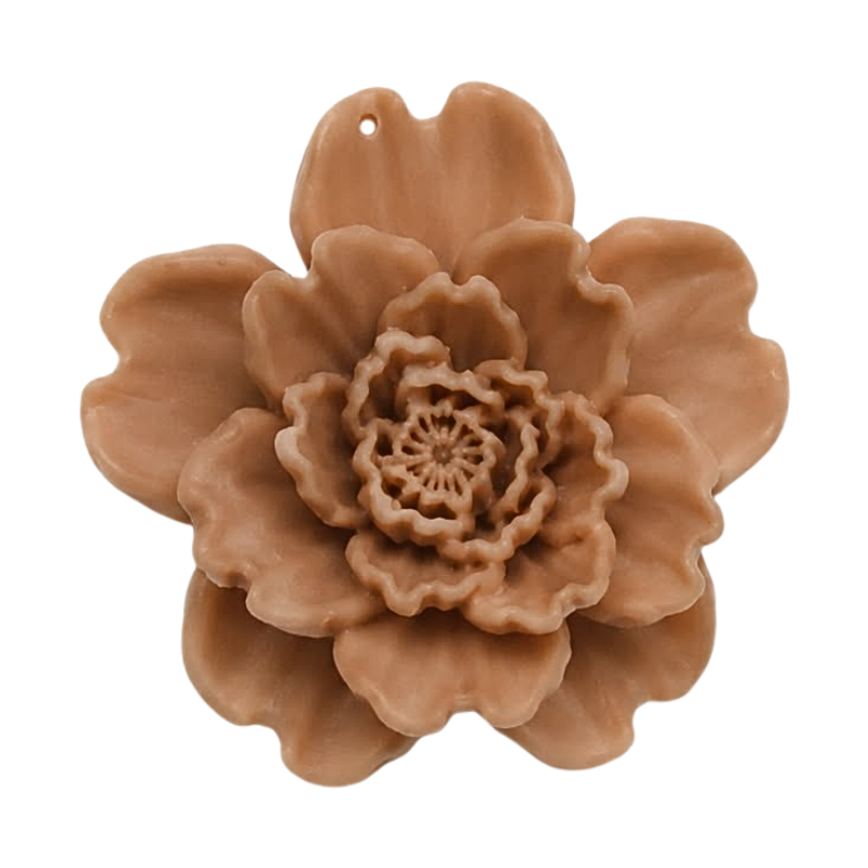 dije flor realista cafe claro