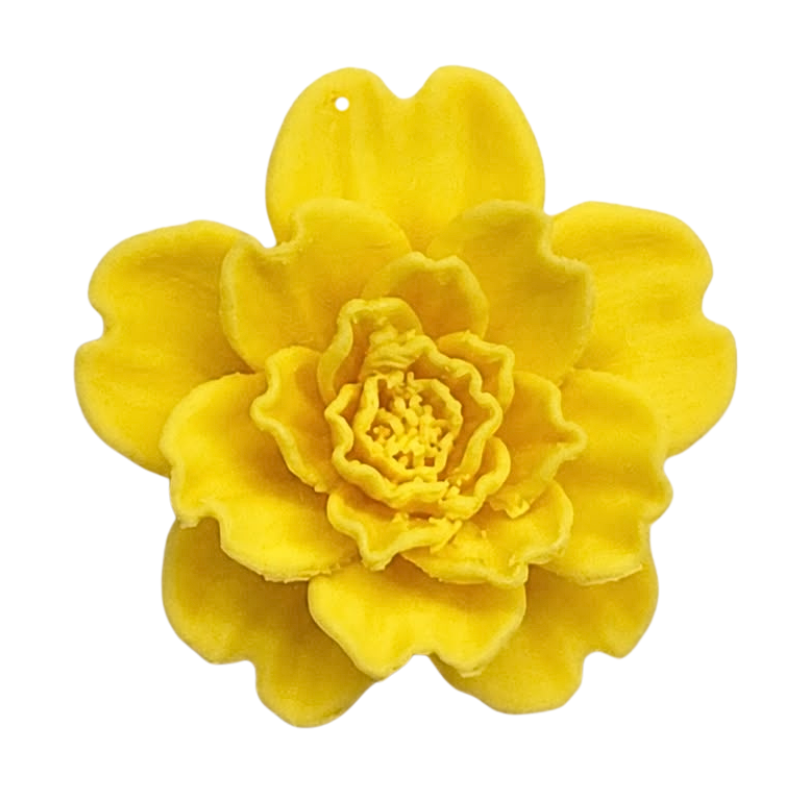 dije flor realista amarilla