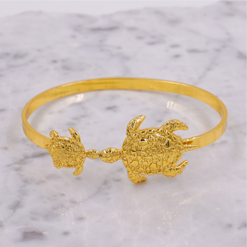 Brazalete de tortugas en rodio