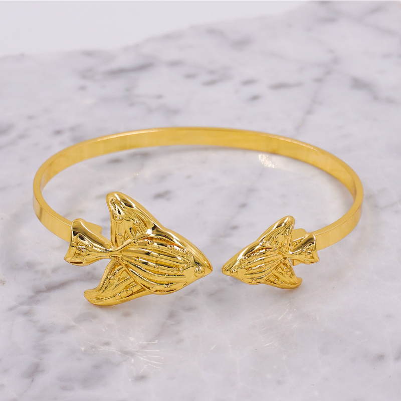 Brazalete de peces en rodio