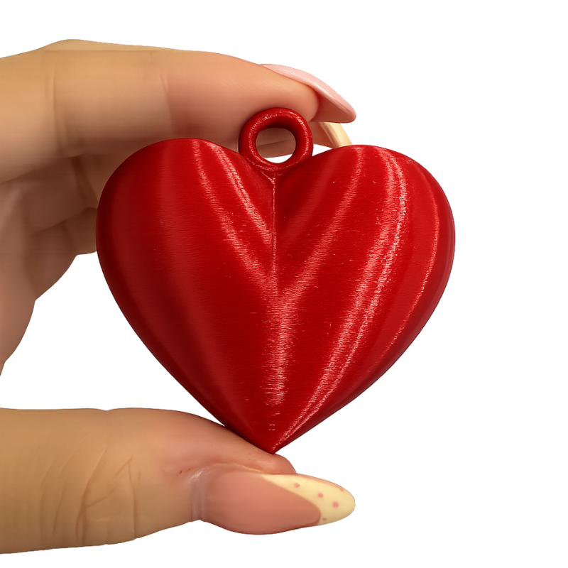 Dije corazón grande rojo