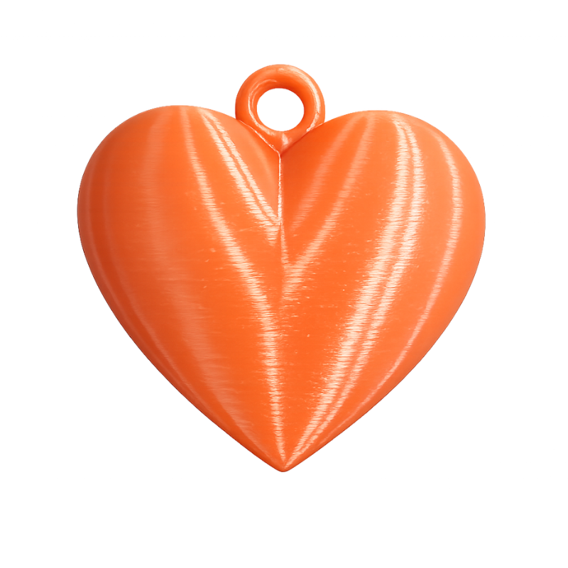 Dije corazón grande naranja