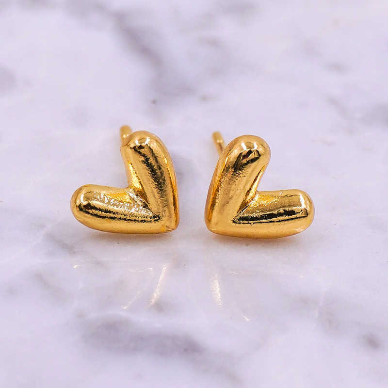 Aretes topos de corazon en...