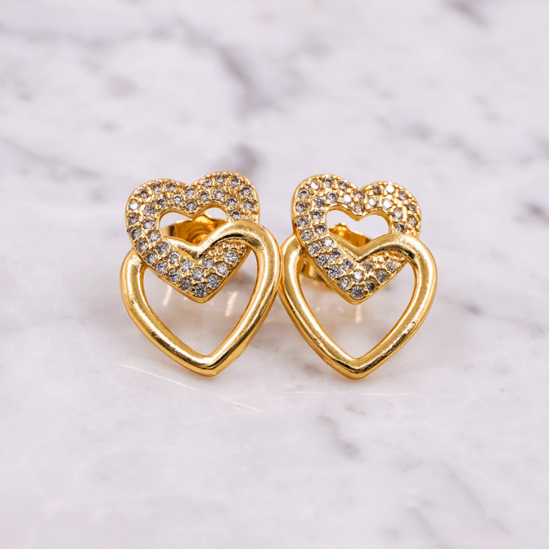 Aretes topos de corazon...