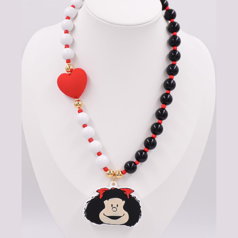 collar bola chicle blanco y...