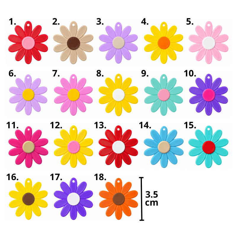 Dije de flor varios colores...