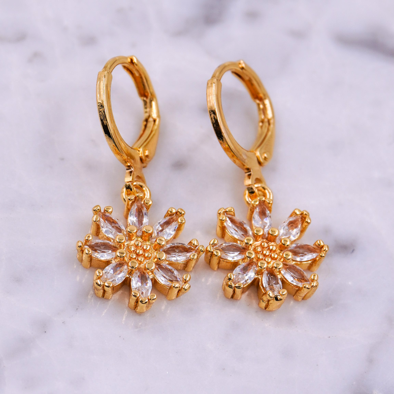 Arete candonga flor en...