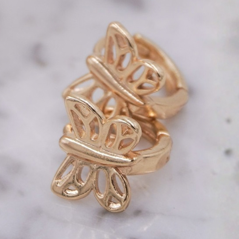 Aretes candonga mariposa x par