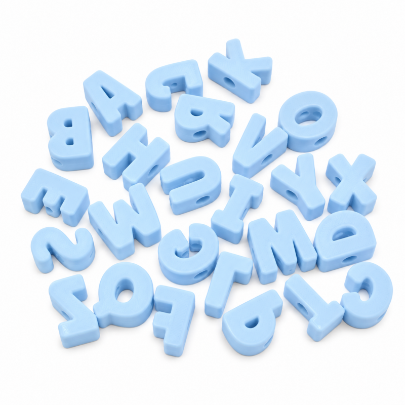 Letras pasador azul claro x...