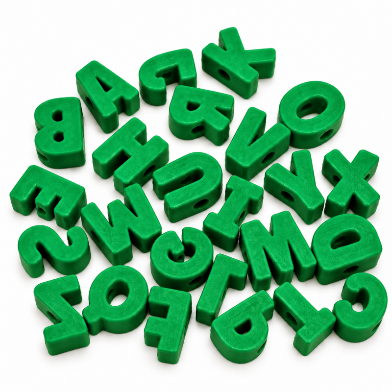 Letras pasador verdes x unidad