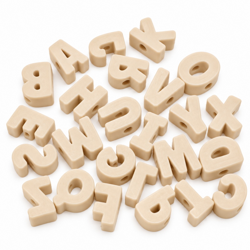 Letras pasador beige x unidad
