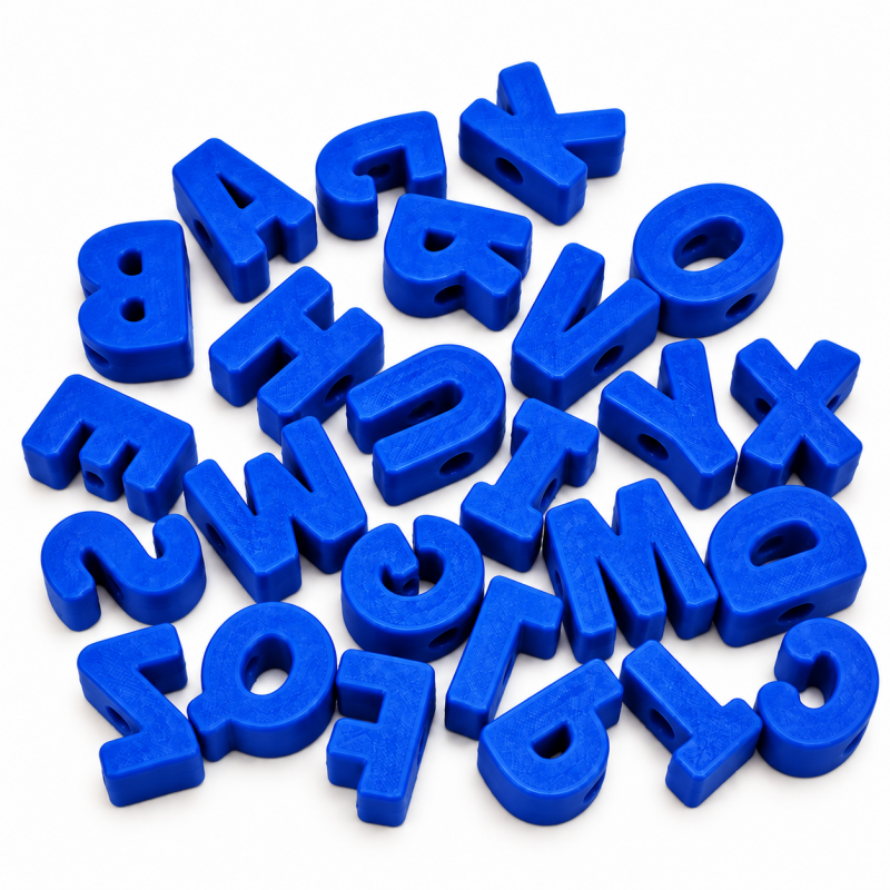 Letras pasador azul oscuro...