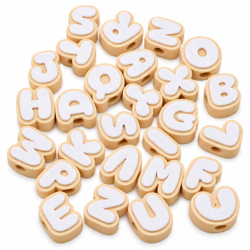 Letras pasador beige con...