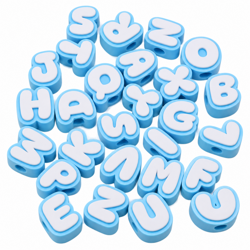 Letras pasador azul claro...