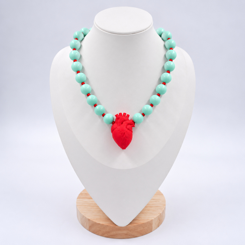 Collar bola chicle azul con...