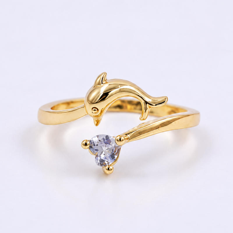 Anillo ajustable con delfín
