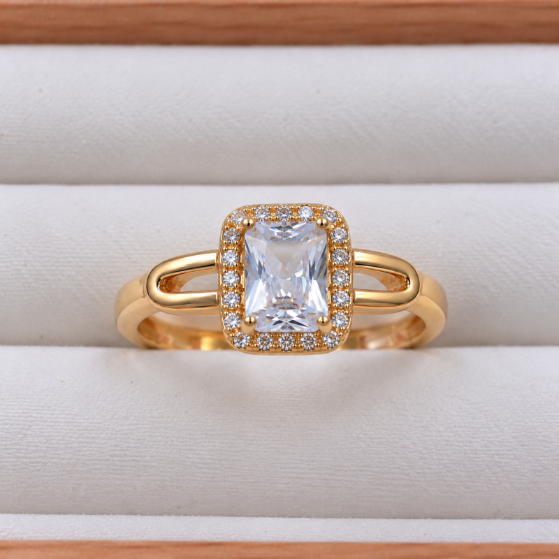 Anillo ajustable circón blanco