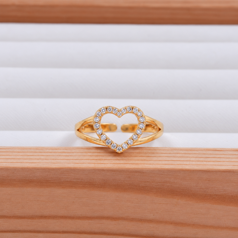 Anillo ajustable corazón...