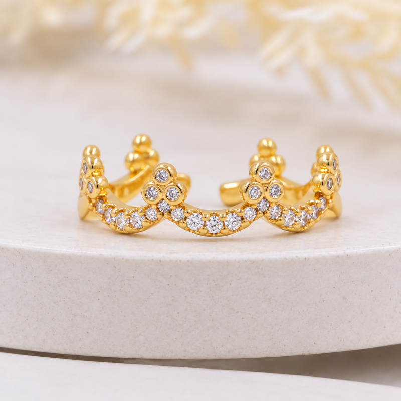 Anillo corona con circones
