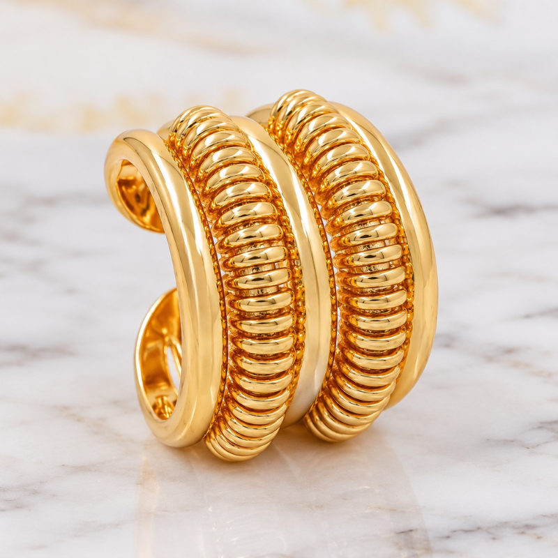 Anillo grande ranurado