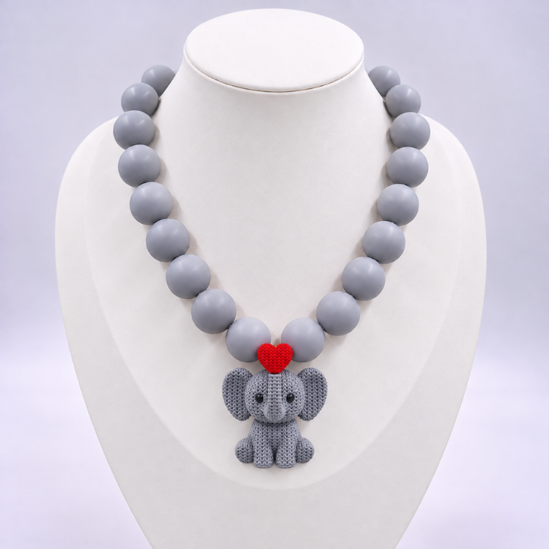 Collar bola chicle gris...