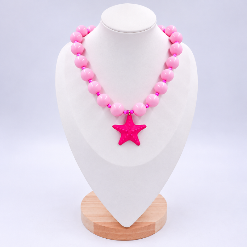 Collar bola chicle rosa...