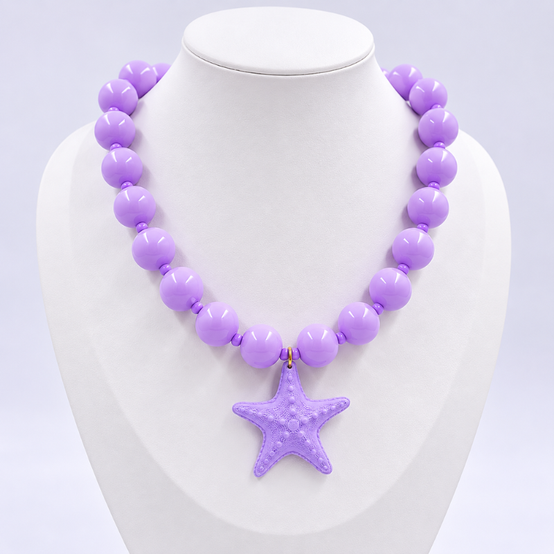 Collar bola chicle morado...