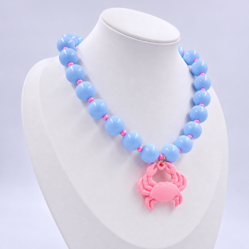 Collar bola chicle azul...