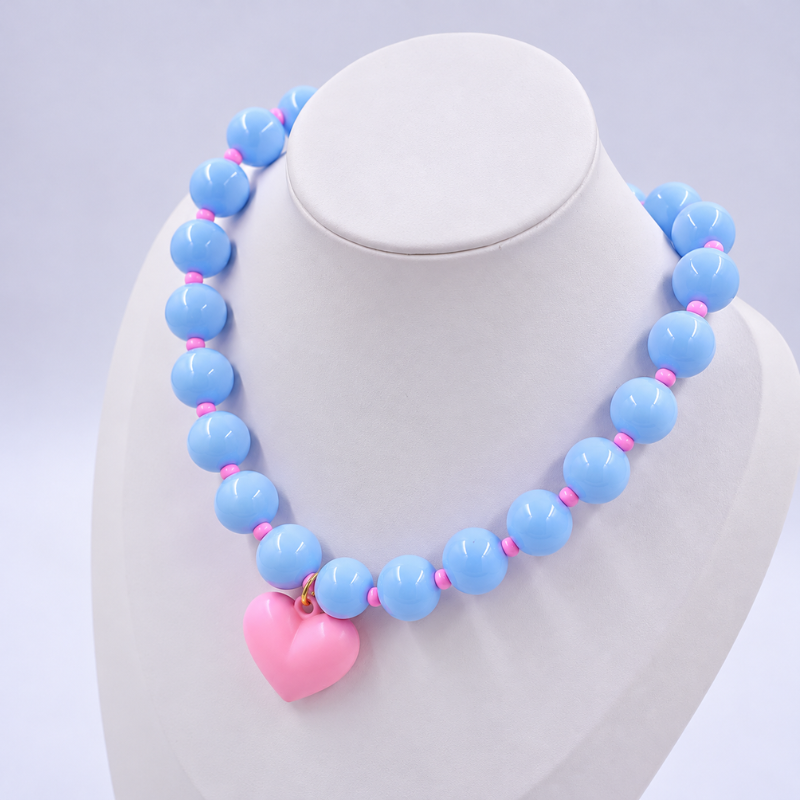 Collar bola chicle azul...